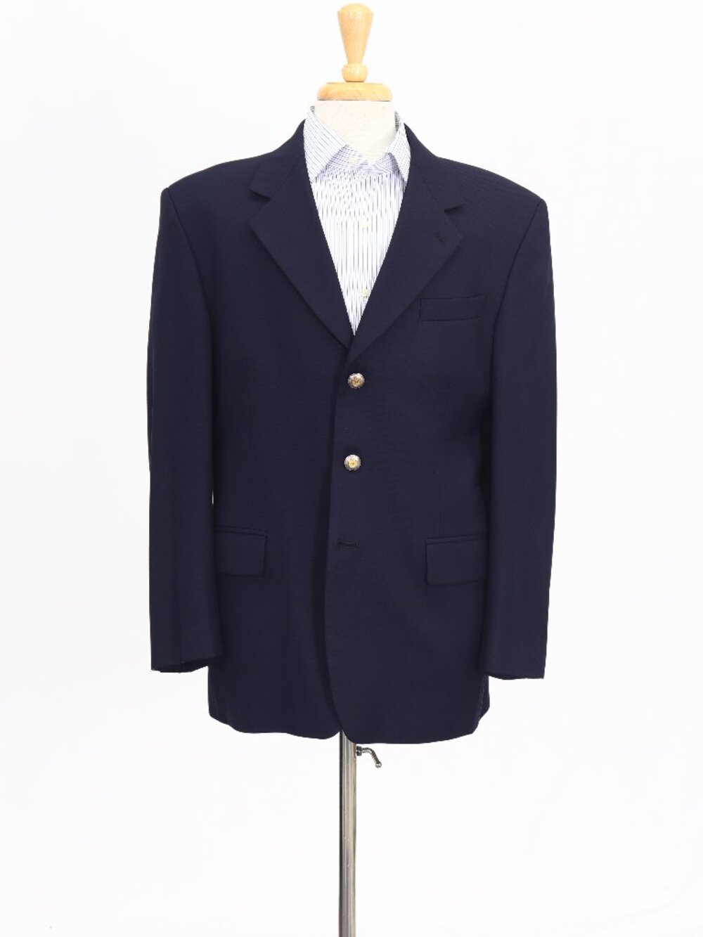 Distinction 42R Navy Blazer Sport Coat Jacket 3-Button Solid W907